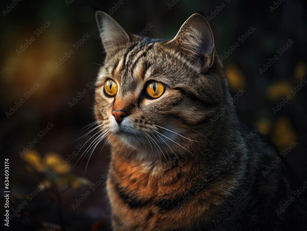 American wirehair Сat portrait close up created with Generative AI technology American wirehair Сat portrait close up created with Generative AI technology