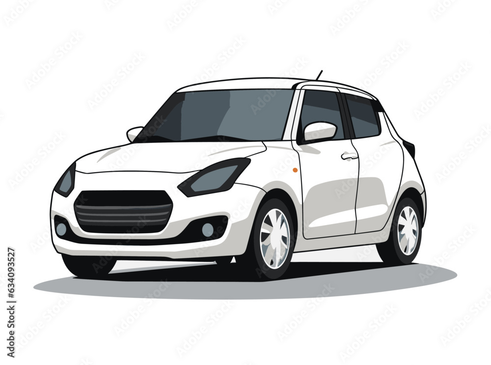 Vector illustration of stylish and colorful car