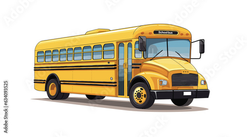 School bus. Yellow school kids bus isolated on white background. 