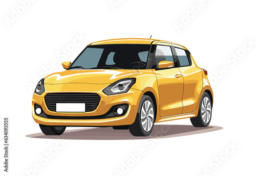 Vector illustration of stylish and colorful car photo