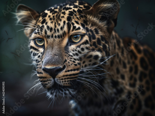 Leopard portrait close up created with Generative AI technology