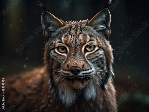 Lynx portrait close up created with Generative AI technology