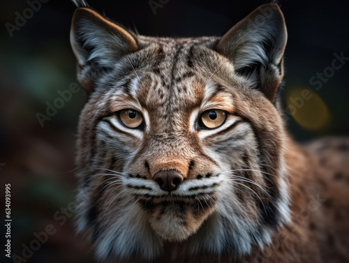 Lynx portrait close up created with Generative AI technology