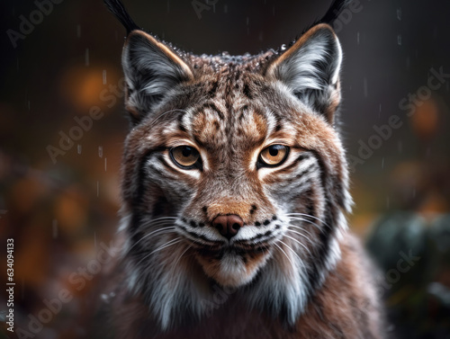Lynx portrait close up created with Generative AI technology
