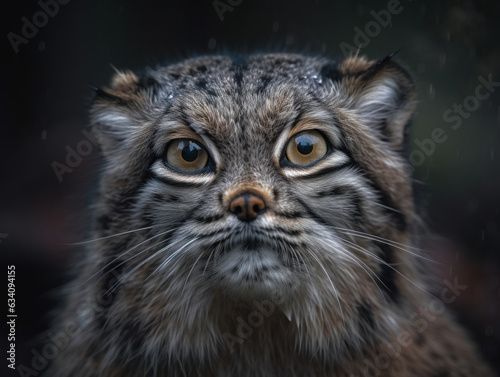 Manul Сat portrait close up created with Generative AI technology