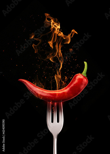 Red hot chili peppers on fire