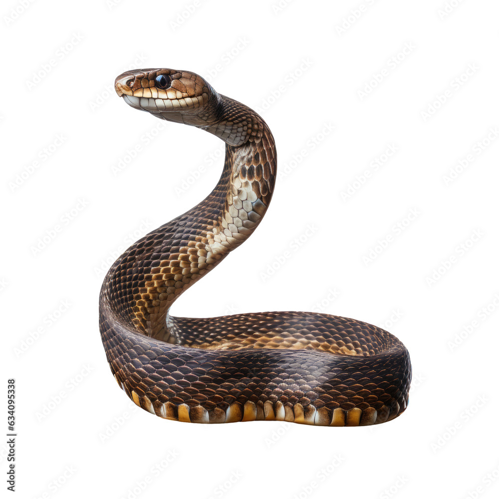 Fototapeta premium Javan spitting cobra isolated on transparent background