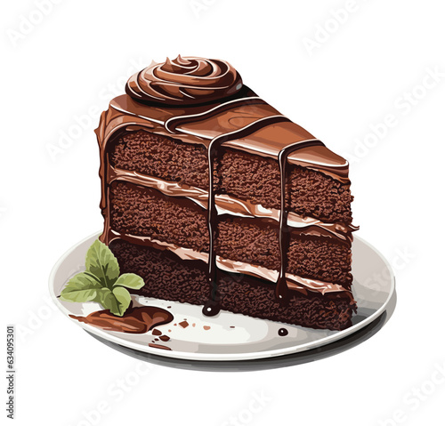 Illustration featuring a delectable chocolate cake with sweet and fruity elements, presented in an artistic design