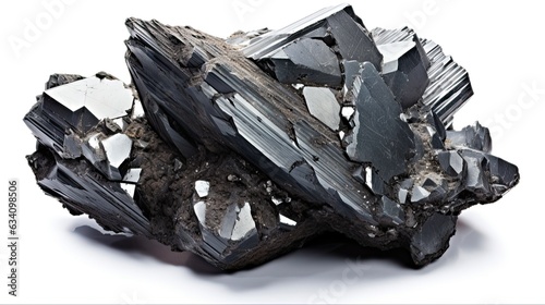 Beauty in Black: Unique Hematite Mineral Formation from Utah - Bright, Shiny and Carbon-Charged Crystal Fossil. Generative AI photo