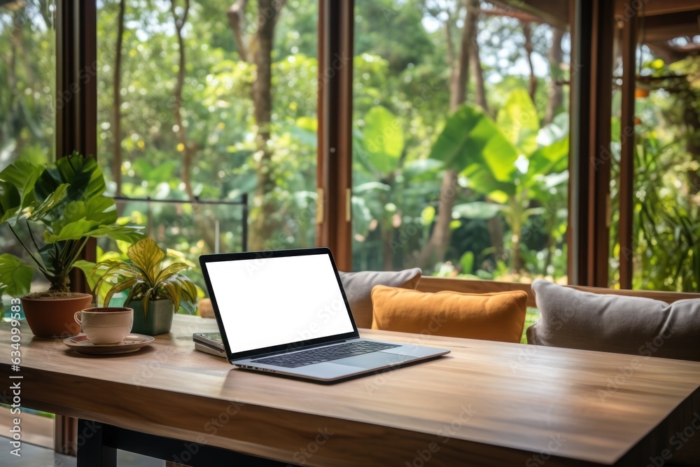 work from home,blank white screen. Generative AI. work from home,blank white screen. Generative AI.