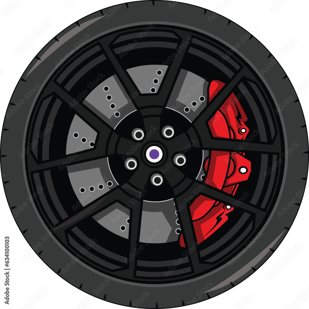 Obraz premium car wheel isolated on white background