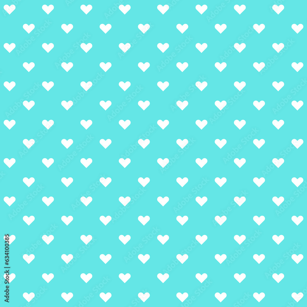 white heart on blue background, beautiful heart pattern, heart seamless pattern