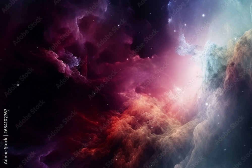Abstract space scene featuring a nebula. Generative AI