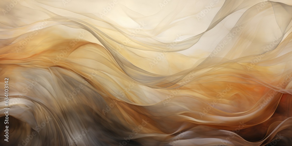 Luxury abstract background waves gold and and silver color, generative ai