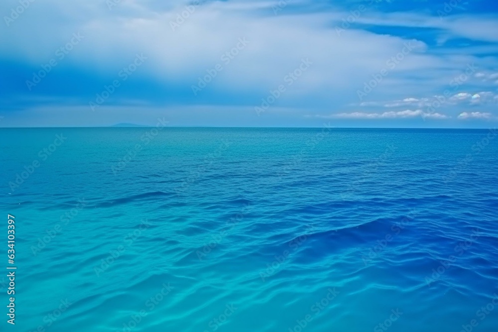 The ocean is colored in blue hue. Generative AI