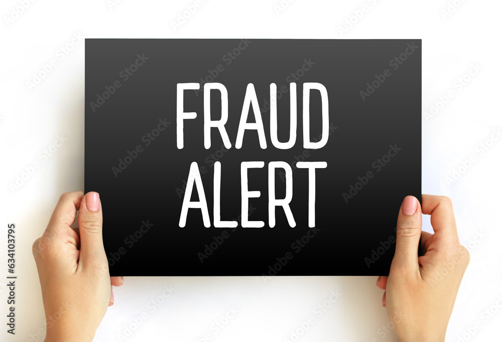Fraud Alert text on card, concept background Fraud Alert text on card, concept background