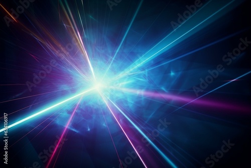 Abstract laser beam background in a futuristic setting. Generative AI