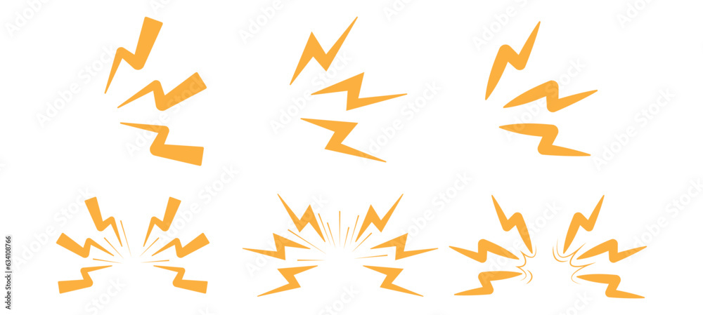 doodle radial thunder bolt lightning cartoon manga effect
