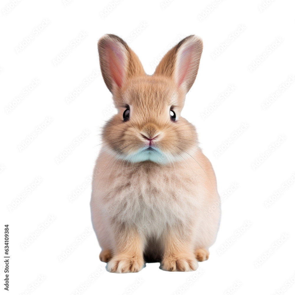 Obraz premium Baby bunny on a transparent background with empty space for Easter