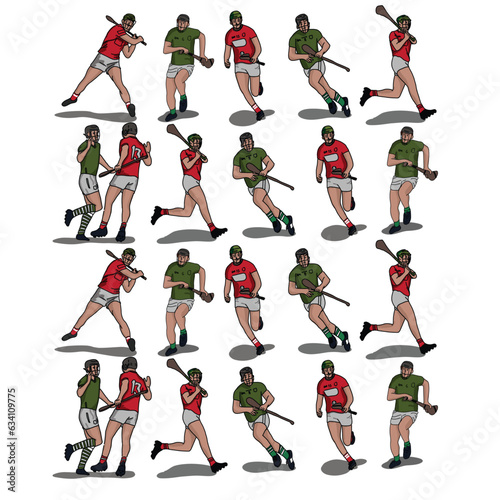 Hurling players in different positions, Hurlers in different positions