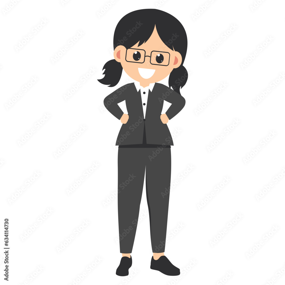 cute female teacher cartoon illustration