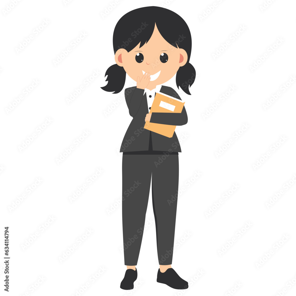 cute female teacher cartoon illustration