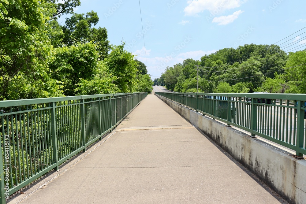 The bridge in the park on a sunny day. The bridge in the park on a sunny day.
