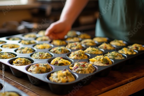 baking a large batch of savory muffins for grab-and-go breakfasts