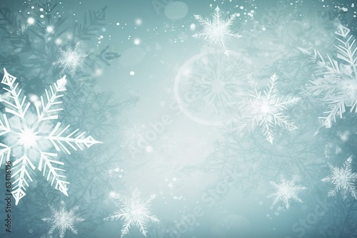 Winter-themed background with ice snowflake and space for text. Perfect for festive season. Generative AI