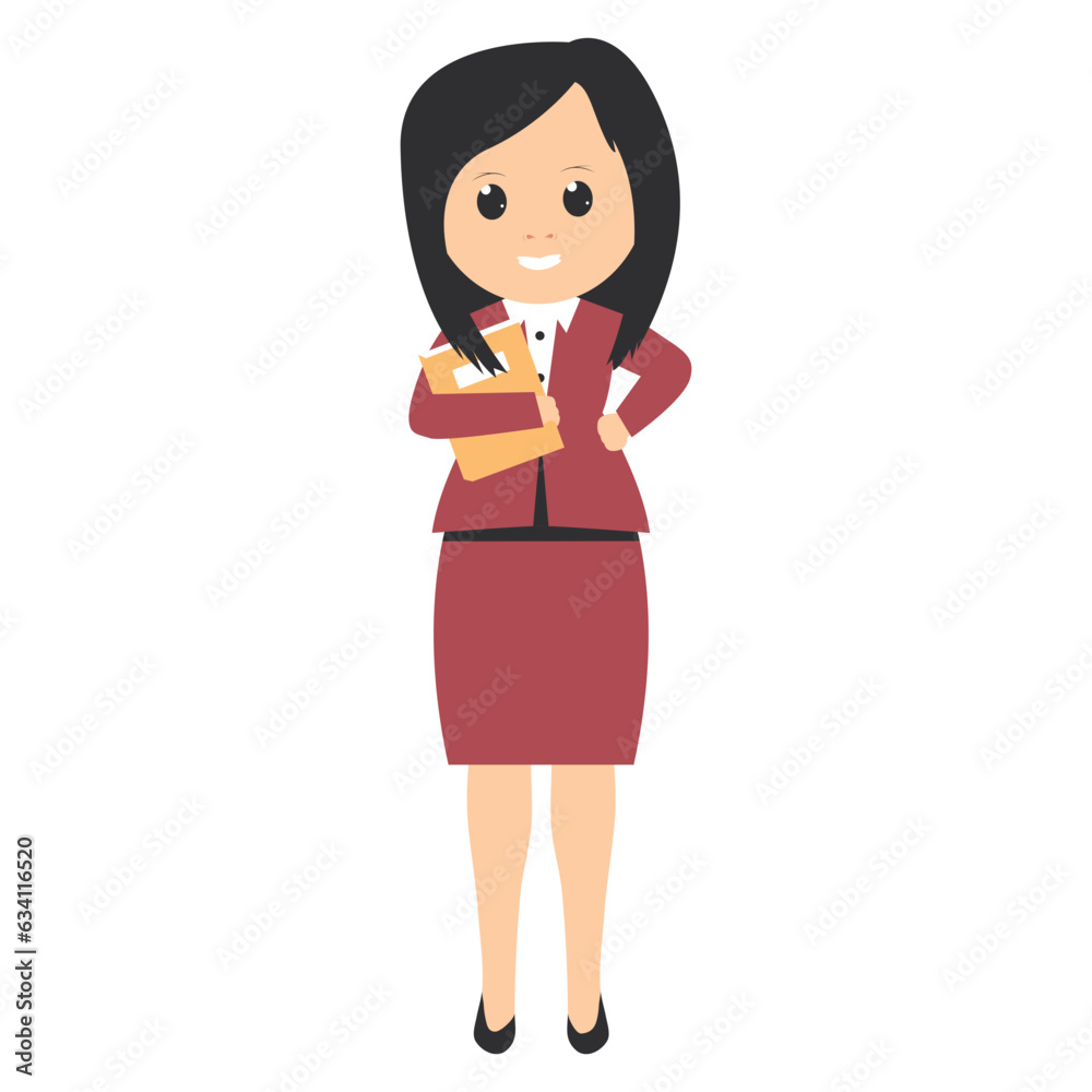 cute female teacher cartoon illustration