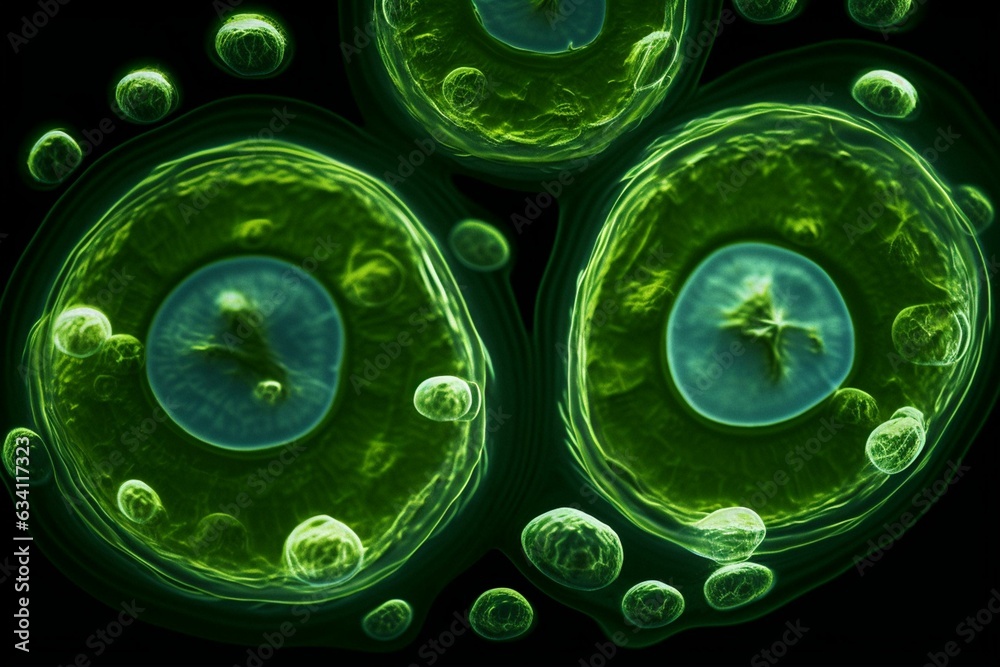 Reproductive cells of algae that are produced via cell division