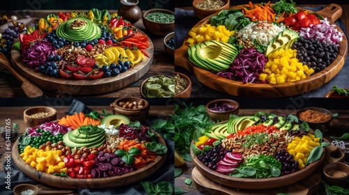 The Flavorful Feast: Exploring Colorful Delights in a Fresh Market Buffet of Delicious, Sweet, and Healthy Food from Around the World, generative AI