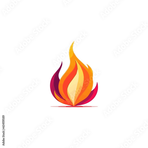 Simple fire illustration design, elements isolated white background
