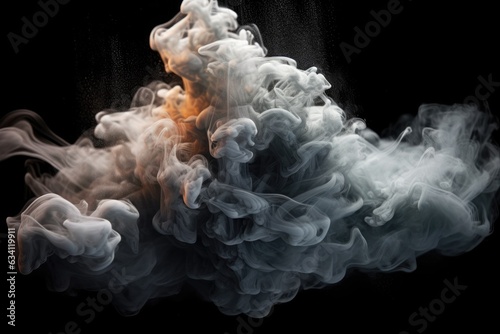 abstract smoke shapes forming in zero gravity environment