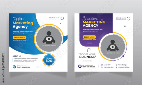 Digital marketing agency business promotion social media post template