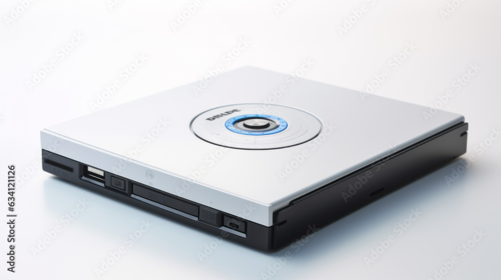 External DVD drive isolated on white background External DVD drive isolated on white background