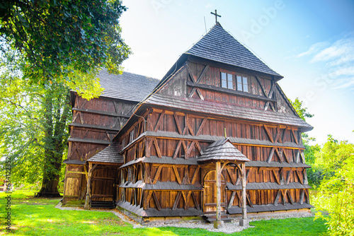 фотографія The wooden protestant articular church in Hronsek, Banska Bystrica, Slovakia