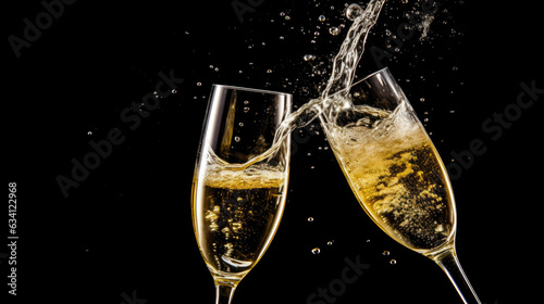 Male and Female Hands with Champagne