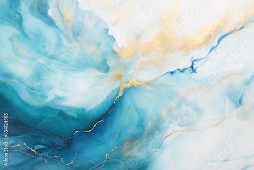 Celestial Whirls Blue Pastel and Gold Turquoise Abstract Azure Elegance Gold Turquoise Abstract on Pastel Blue Marble