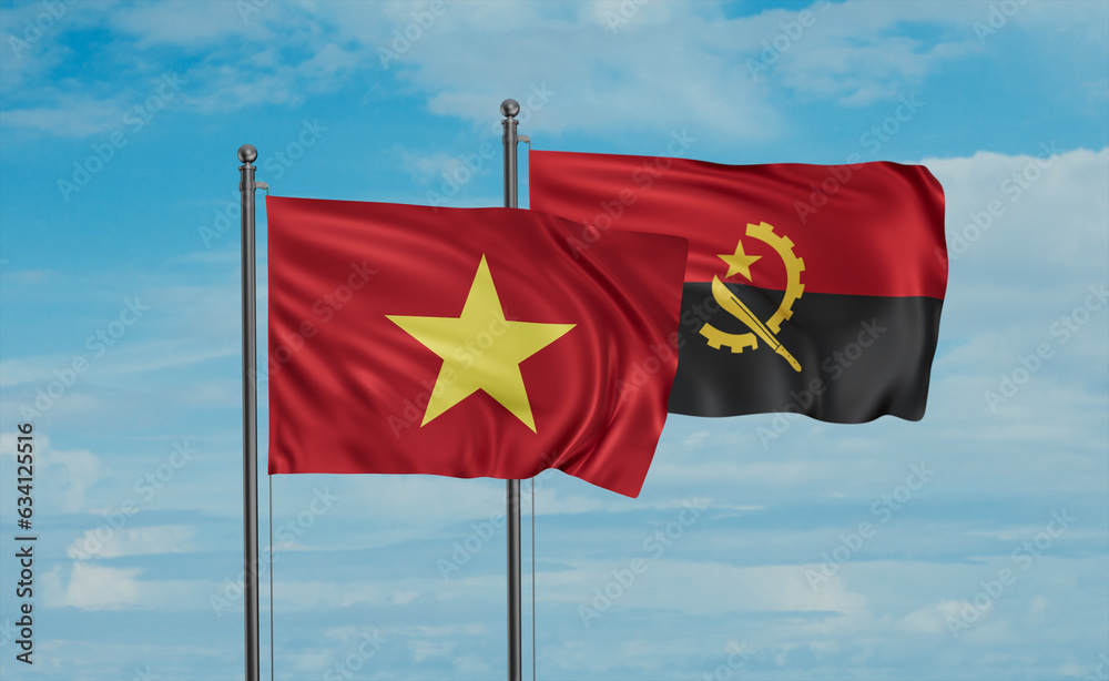 Vietnam and Angola national flag Vietnam and Angola national flag