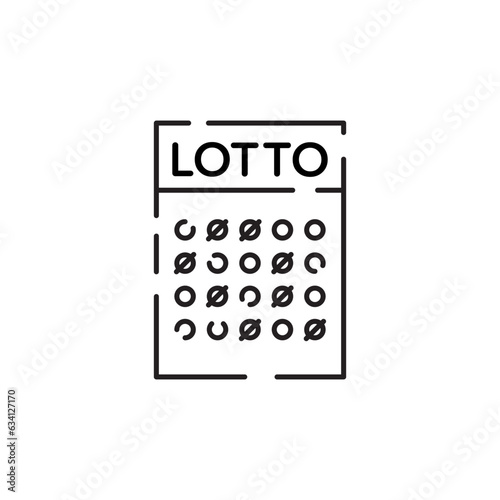 Lottery bingo cage line icon concept. Lottery bingo cage flat vector symbol, sign, outline illustration