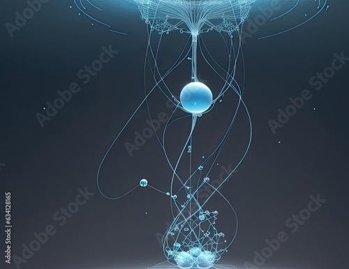 3d illustration of abstract geometric composition, digital art works. Computer generated graphics.