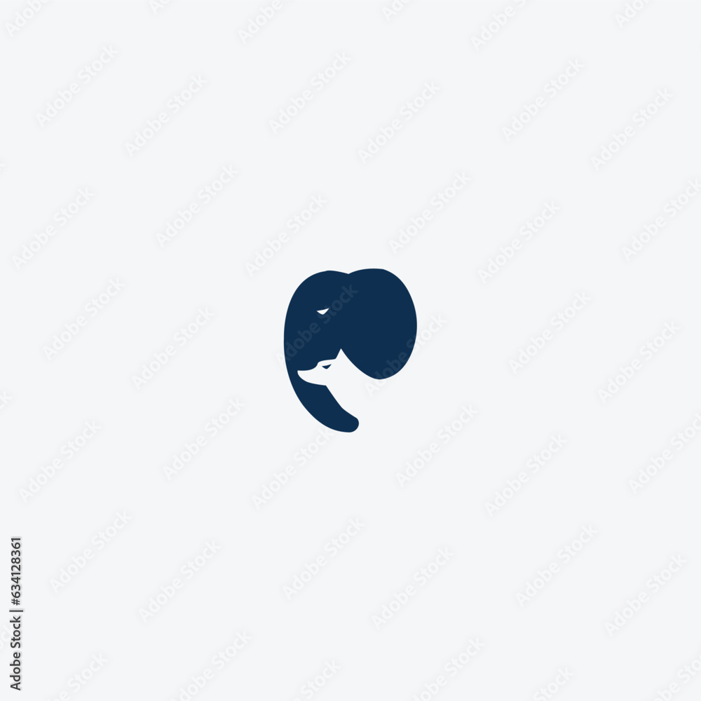 elephant and fox combination logo with simple design elephant and fox combination logo with simple design