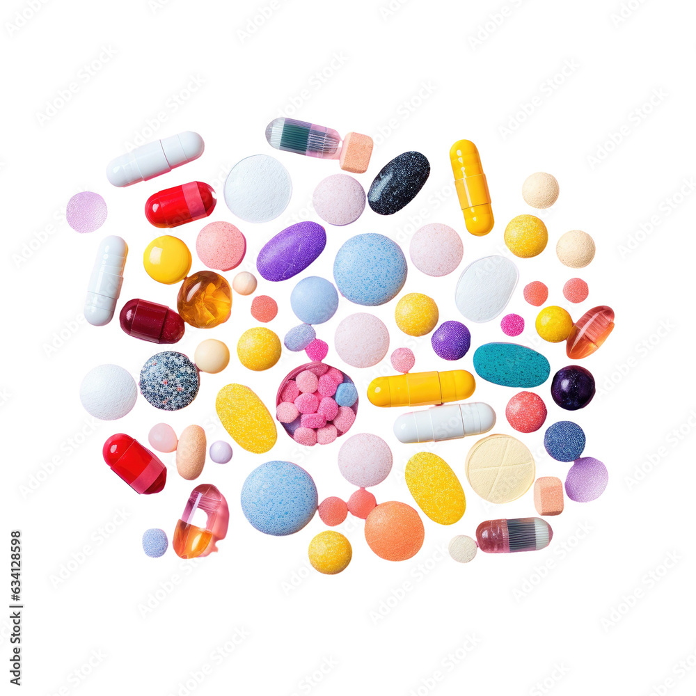 Various drugs in close up on transparent background Various drugs in close up on transparent background