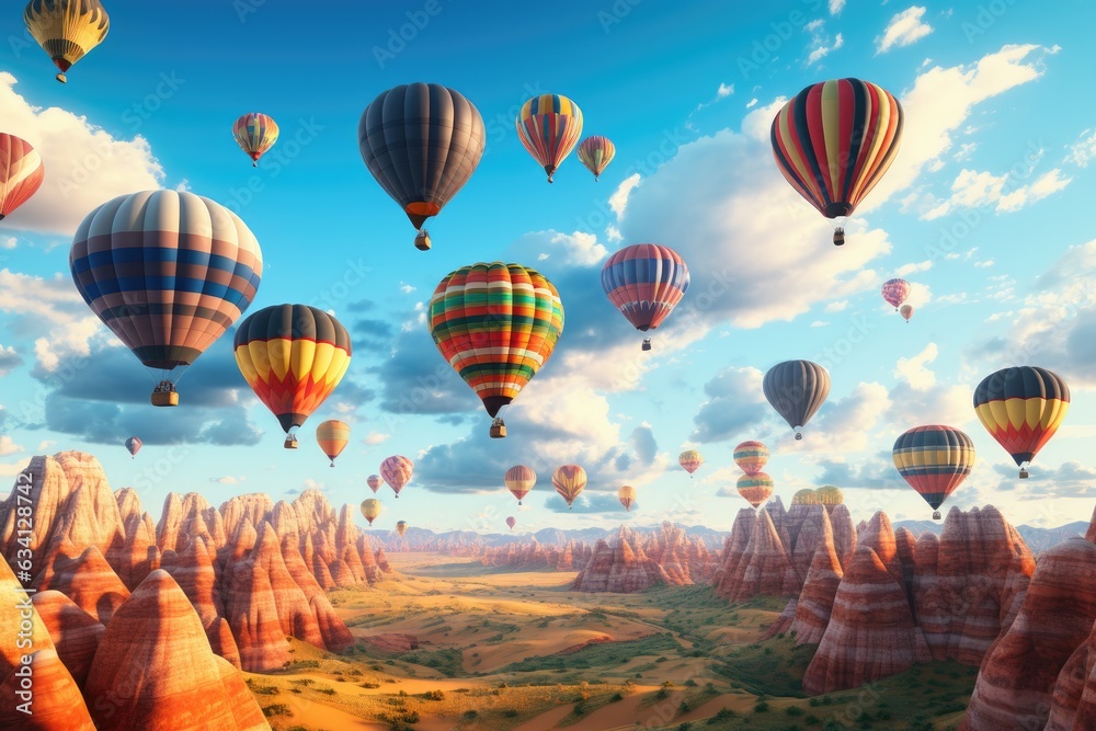 Obraz premium hot air balloon over region