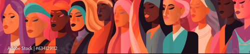 Colorful illustration of diversity  inclusion  equality  and representation of diverse community of people. Beauty of a multicultural  multiracial society. Generative AI