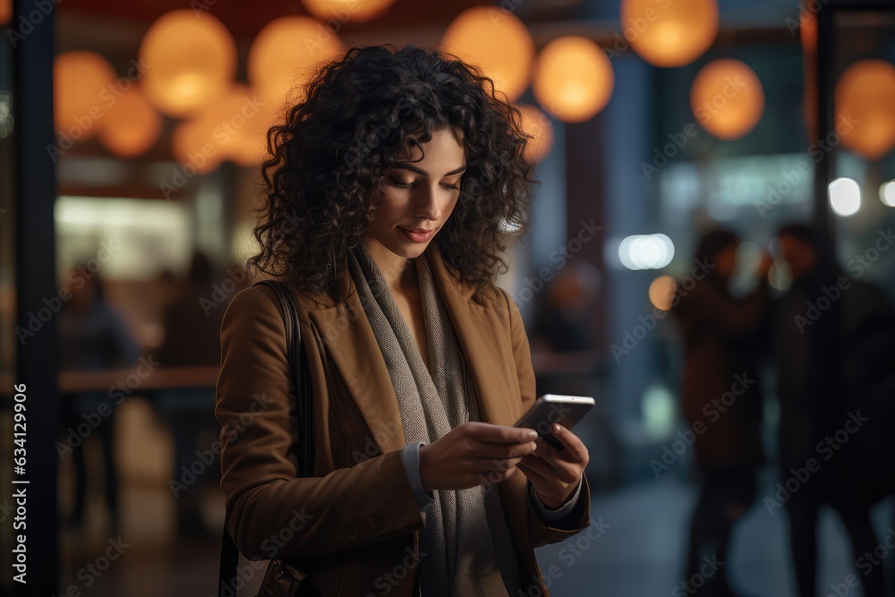 A woman using a smartphone - Modern technology and communication - AI Generated A woman using a smartphone - Modern technology and communication - AI Generated