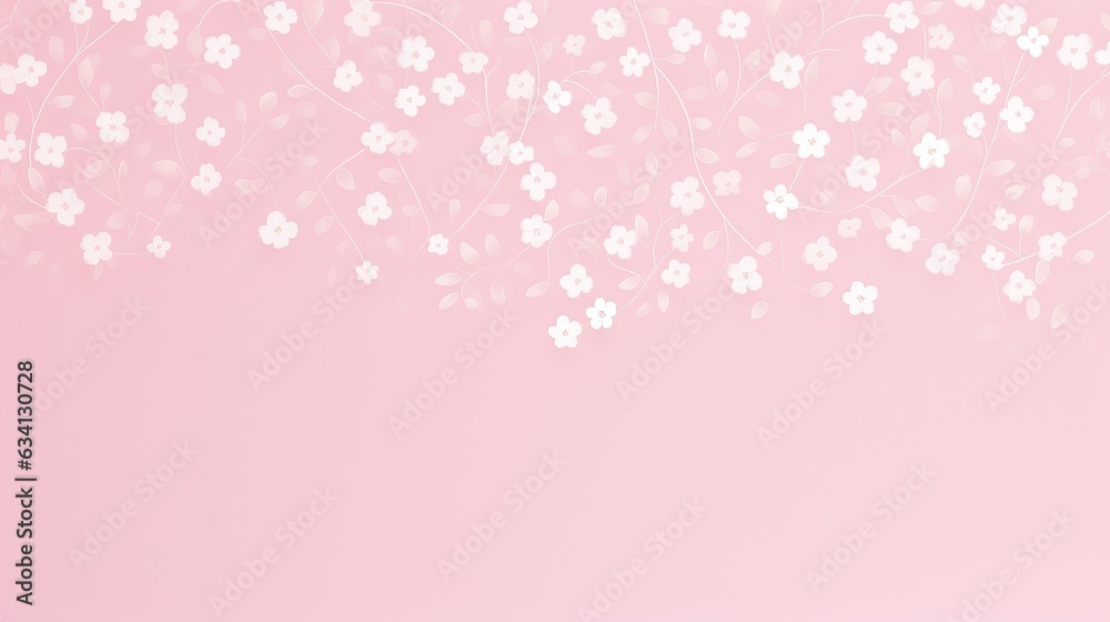 a horizontal image of graphic white flowers on a pink background for mock-up, and a product presentation in a Commercially-themed image as a JPG horizontal format. Generative AI a horizontal image of graphic white flowers on a pink background for mock-up, and a product presentation in a Commercially-themed image as a JPG horizontal format. Generative AI