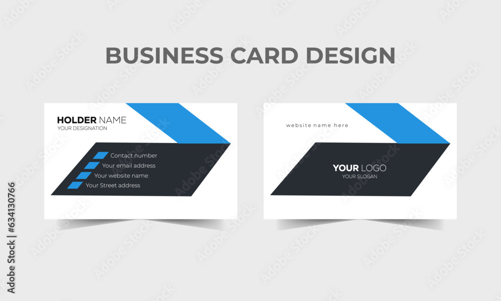 Modern and corporate simple business card design Modern presentation card with company logo Vector business card template Visiting card for business and personal use Vector illustration design