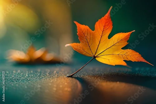 Autumn leaves on a neutral background created by AI